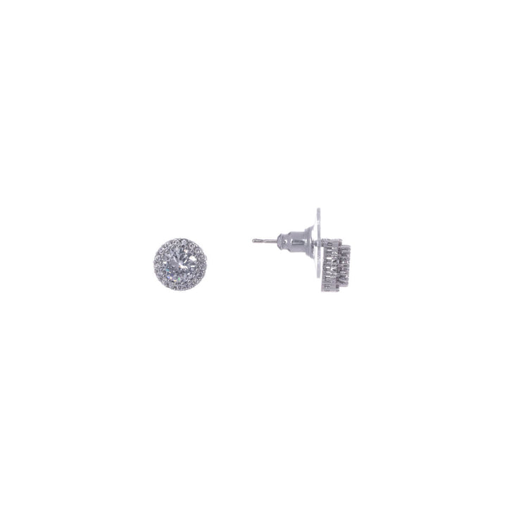 Round zirconia earrings