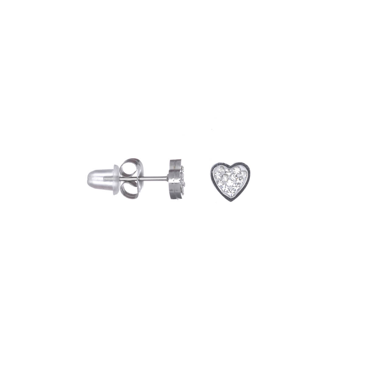 Steel heart earrings 7mm (steel 316L)