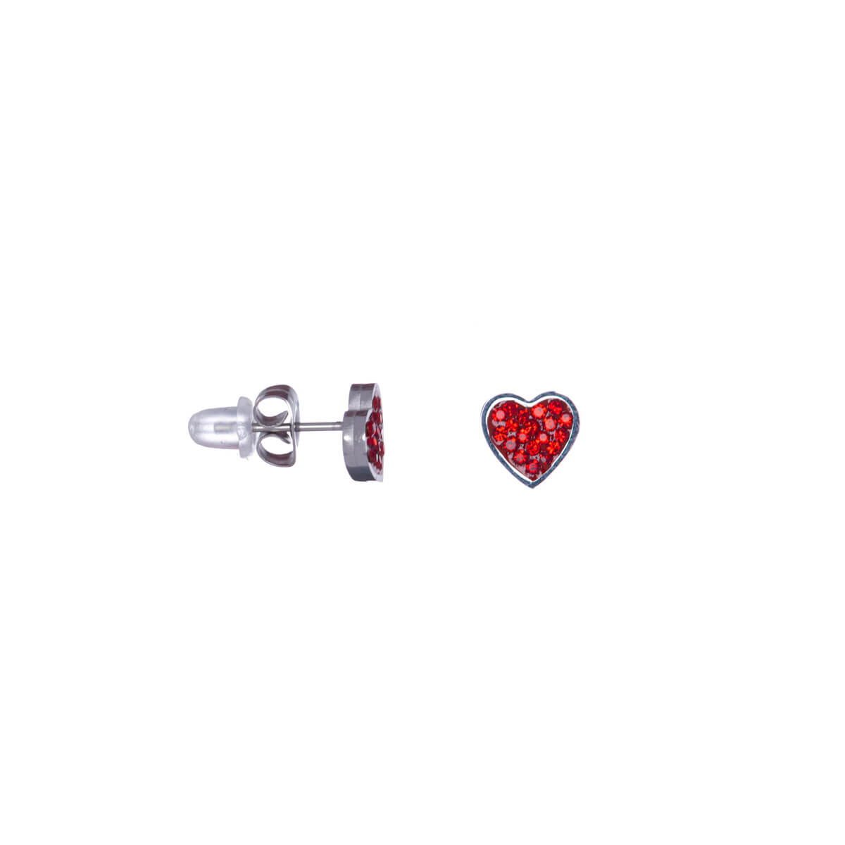 Steel heart earrings 8mm (steel 316L)