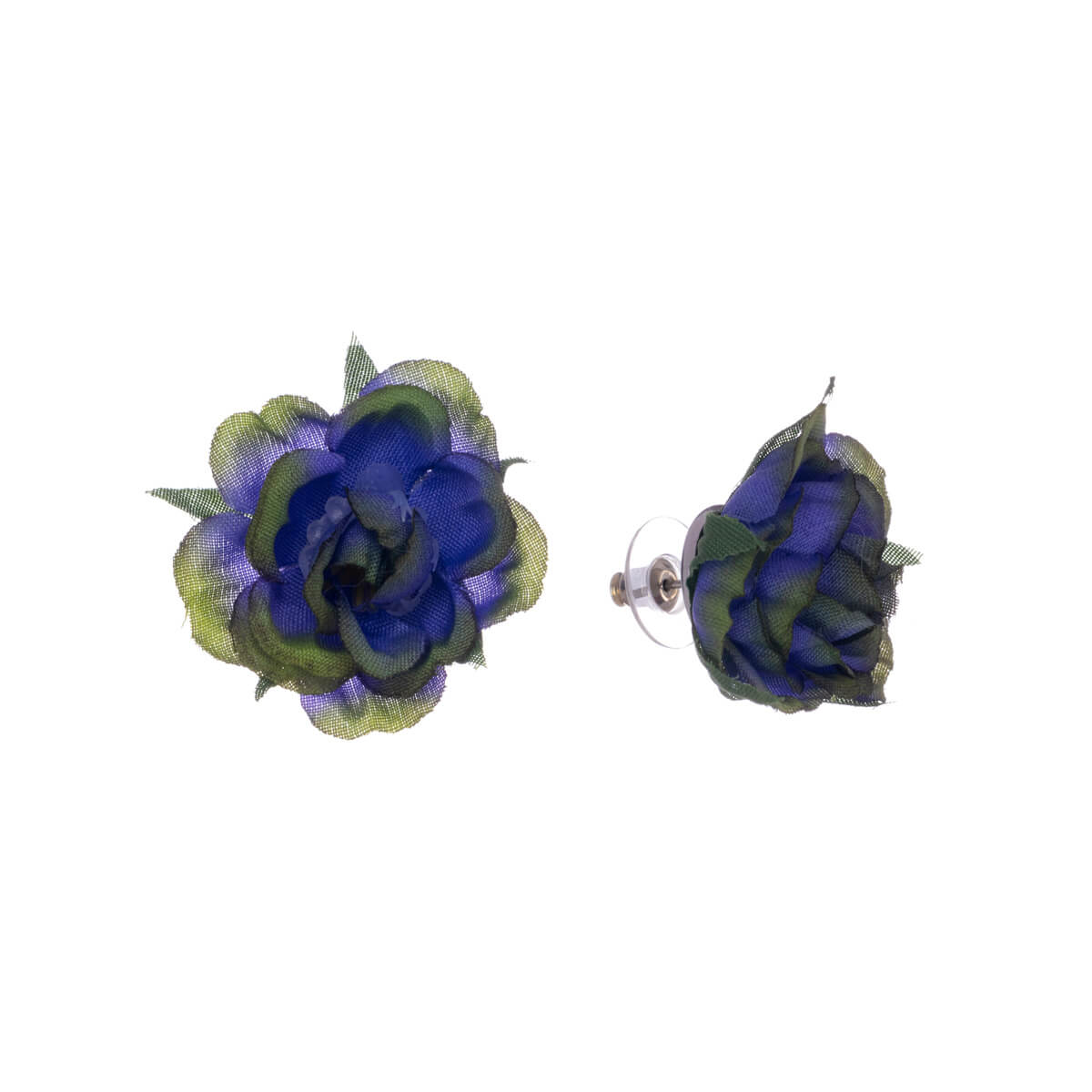 Fabric flower earrings (steel 316L)