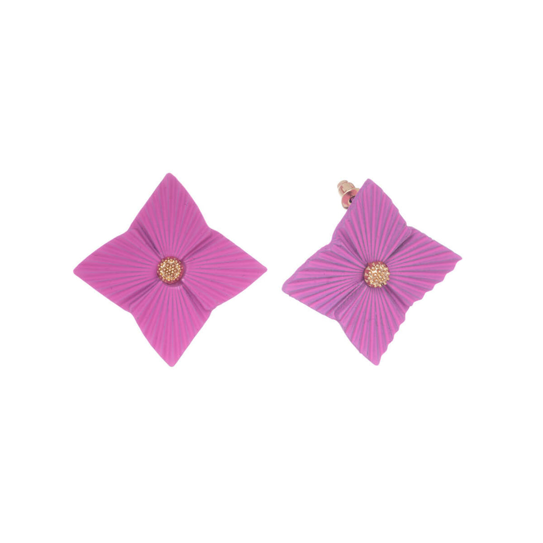 Angular flower earrings