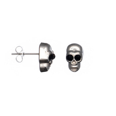 Skull earrings with glittering eyes (Steel 316L)