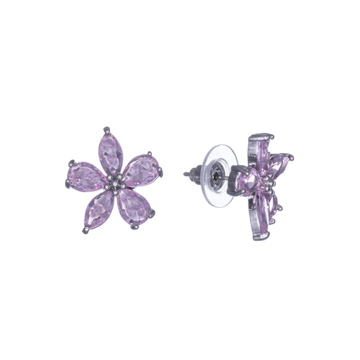 Zirconia flower earrings