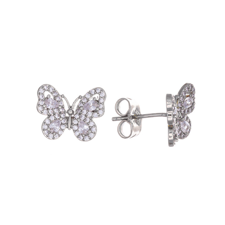 Zirconia butterfly earrings