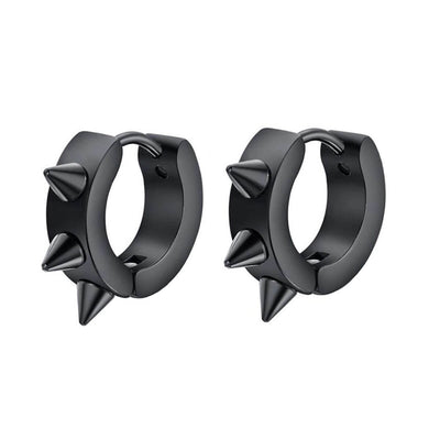Spike earring hoop earrings with 3 spikes (Steel 316L)
