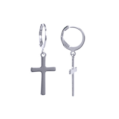 Steel ring cross earrings (Steel 316L)