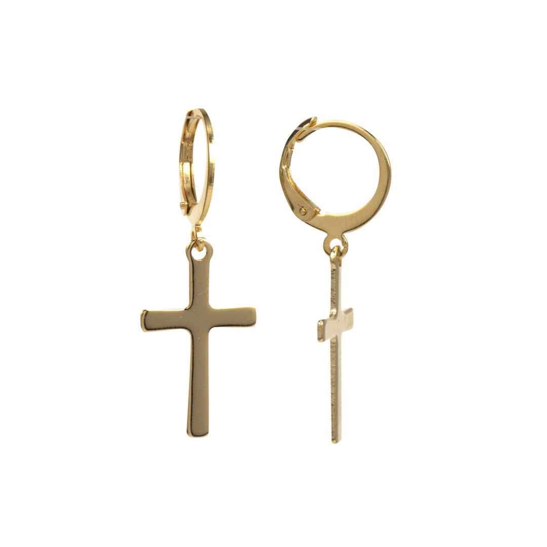 Steel ring cross earrings (Steel 316L)