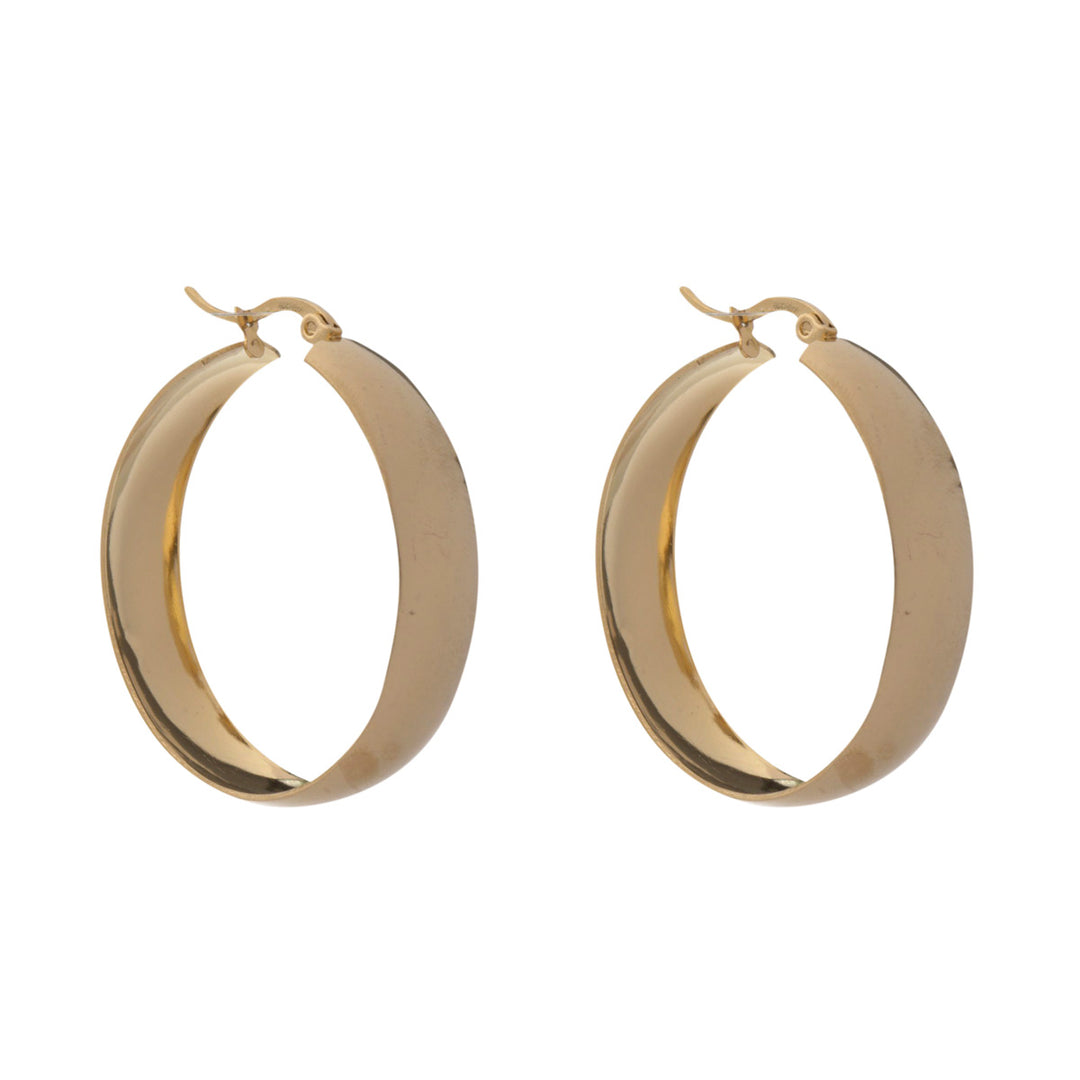 Wide steel ring earring 0,9cm ø4cm