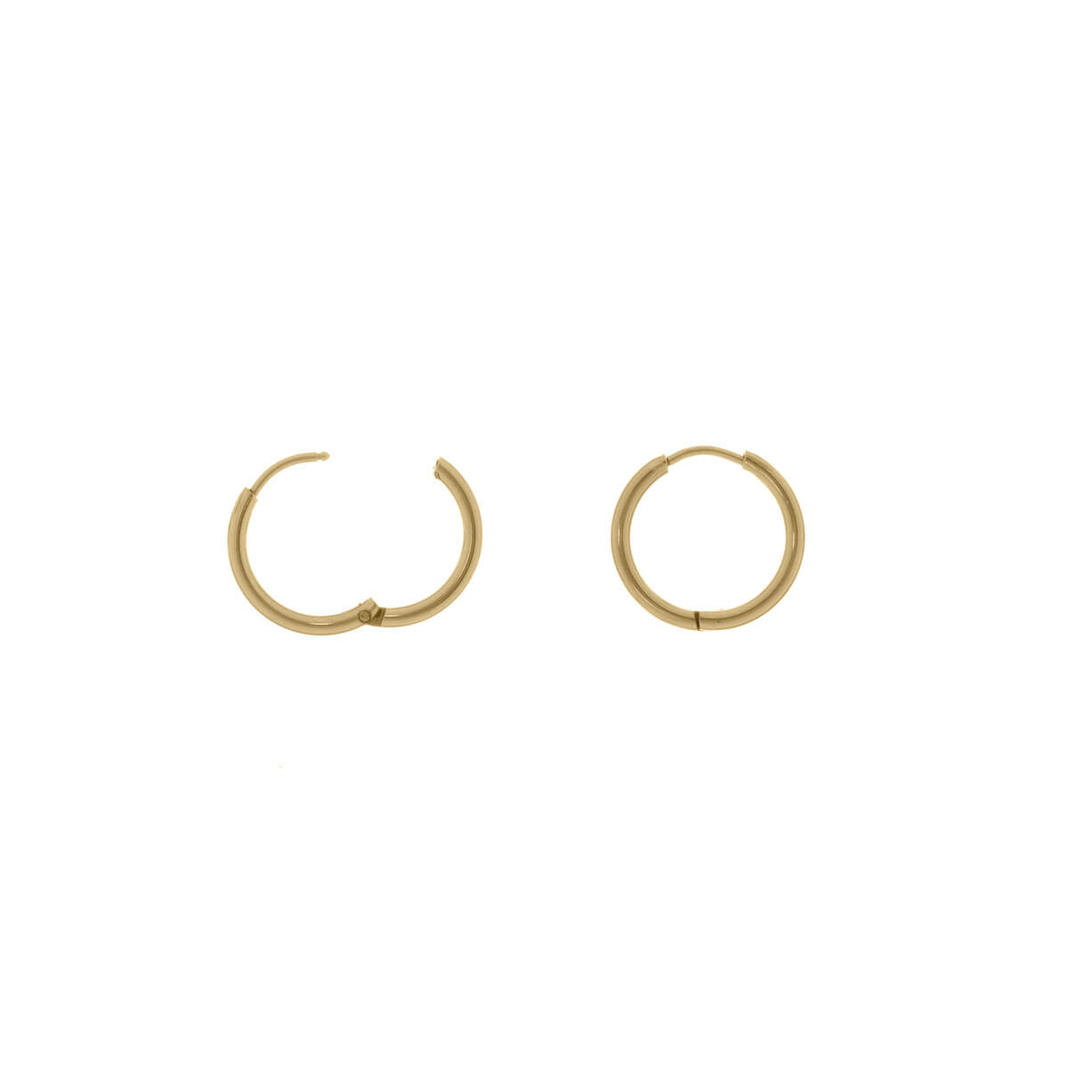 Steel ring earrings 14mm