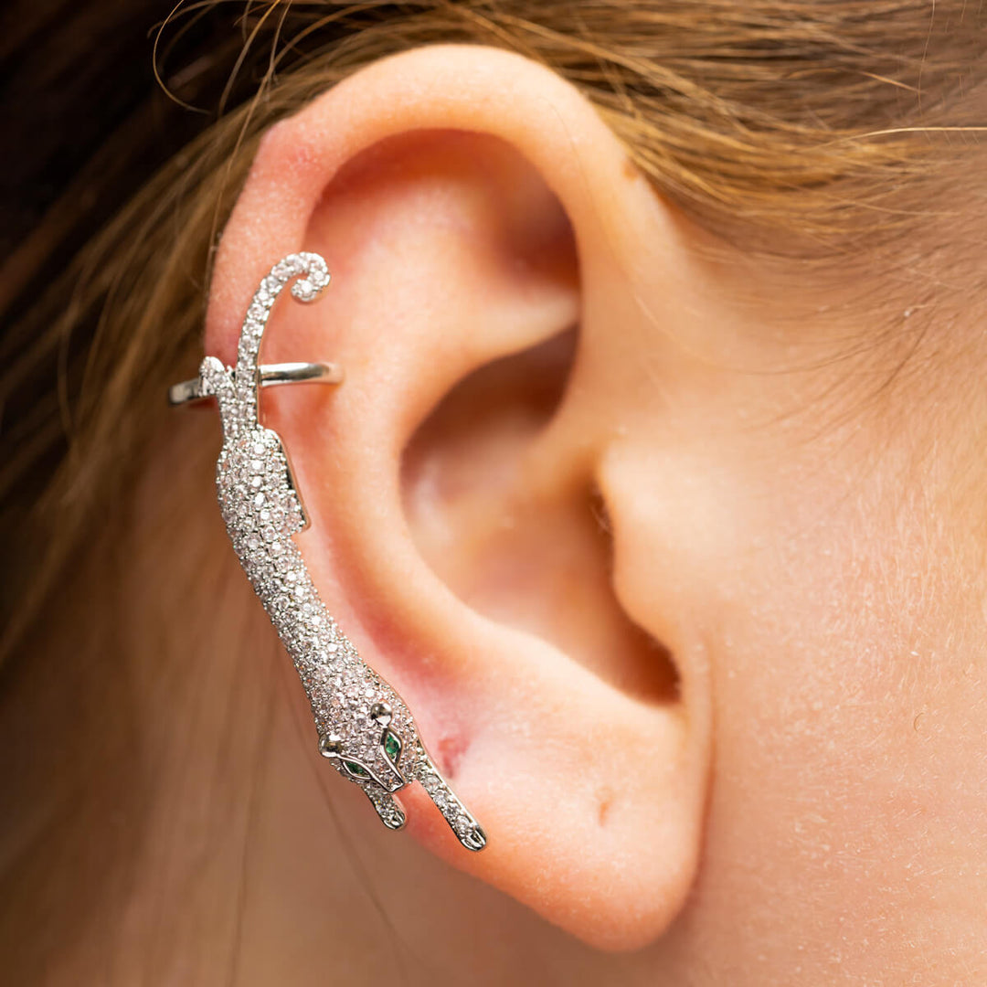 Leopard zirconia cartilage ear cuff 1pcs