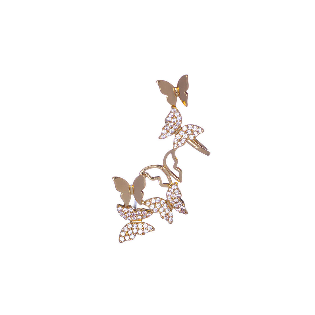 Zirconia butterflies cartilage ear cuff 1pcs