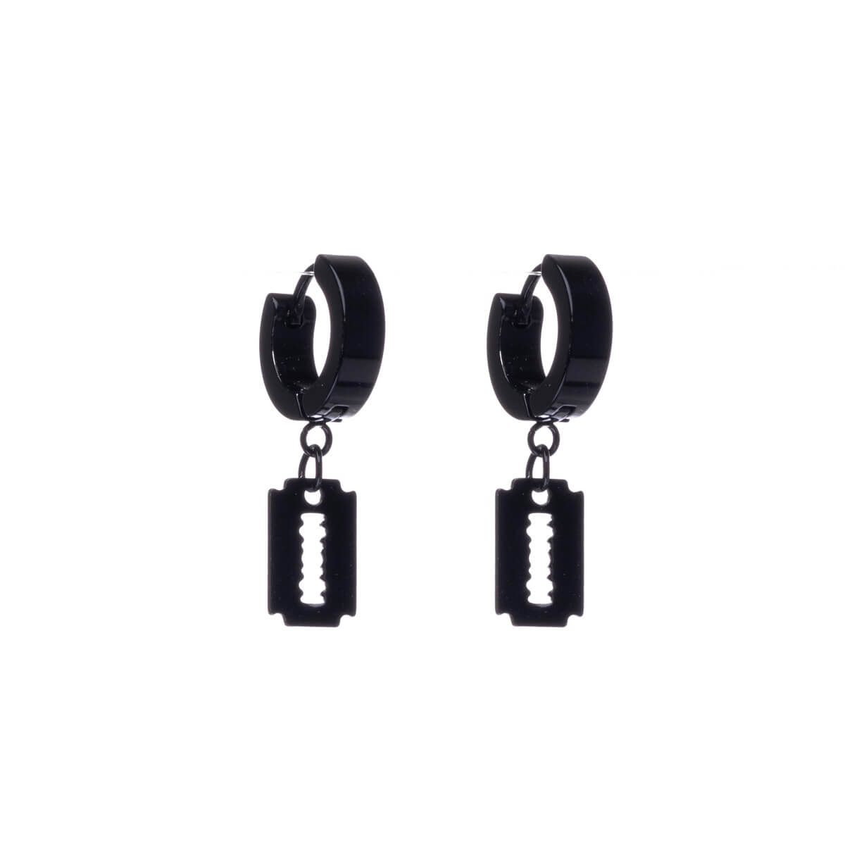Ring razor blade earrings earrings (steel 316L)