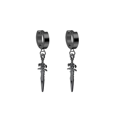 Dagger pendant earrings chain earrings (Steel 316L)