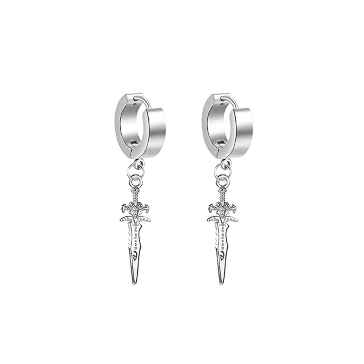 Dagger pendant earrings chain earrings (Steel 316L)