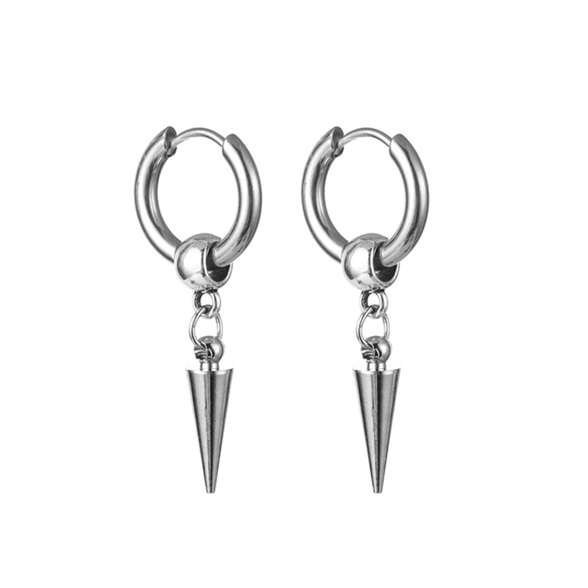 Spike pendant earrings ring earrings (steel 316L)