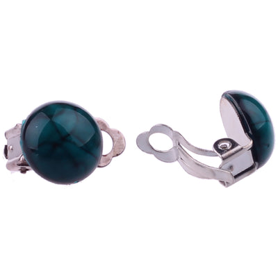 Marble -patterned clip earrings