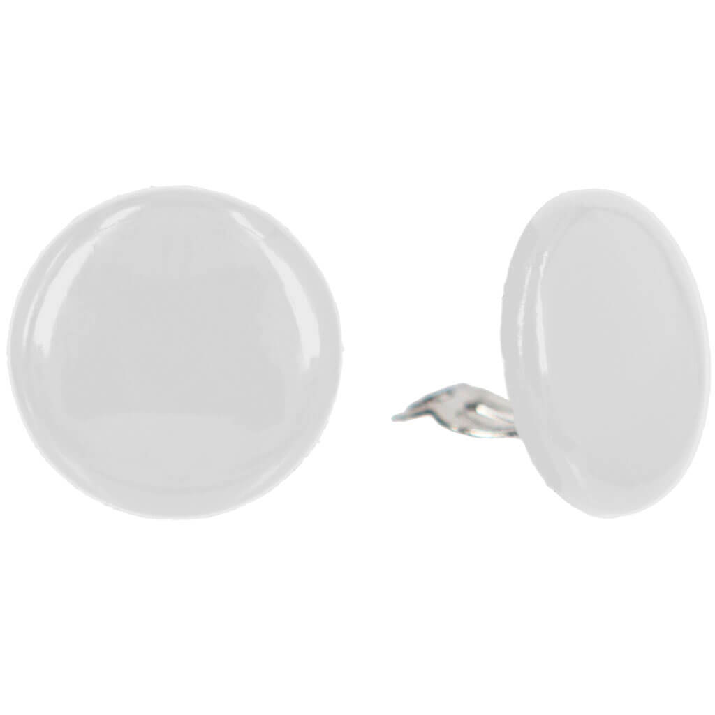 Flat button clip earrings 2,4cm (steel 316L)