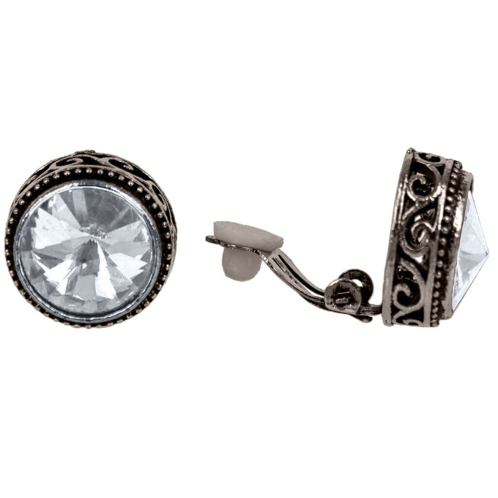 Rhinestone clip earrings