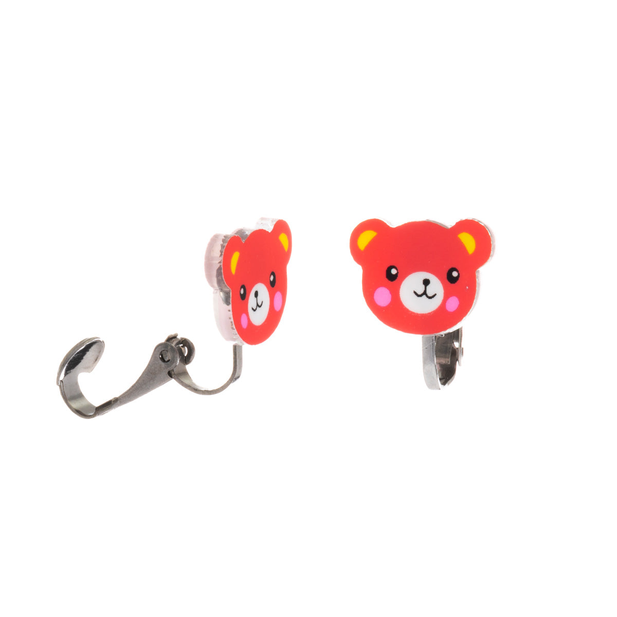 Teddy bear clip earrings