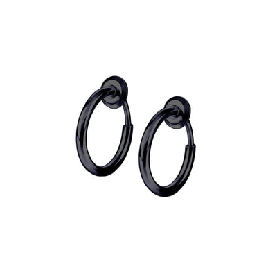 Spring-loaded earring with fine ring 12mm 2pcs (Steel 316L)