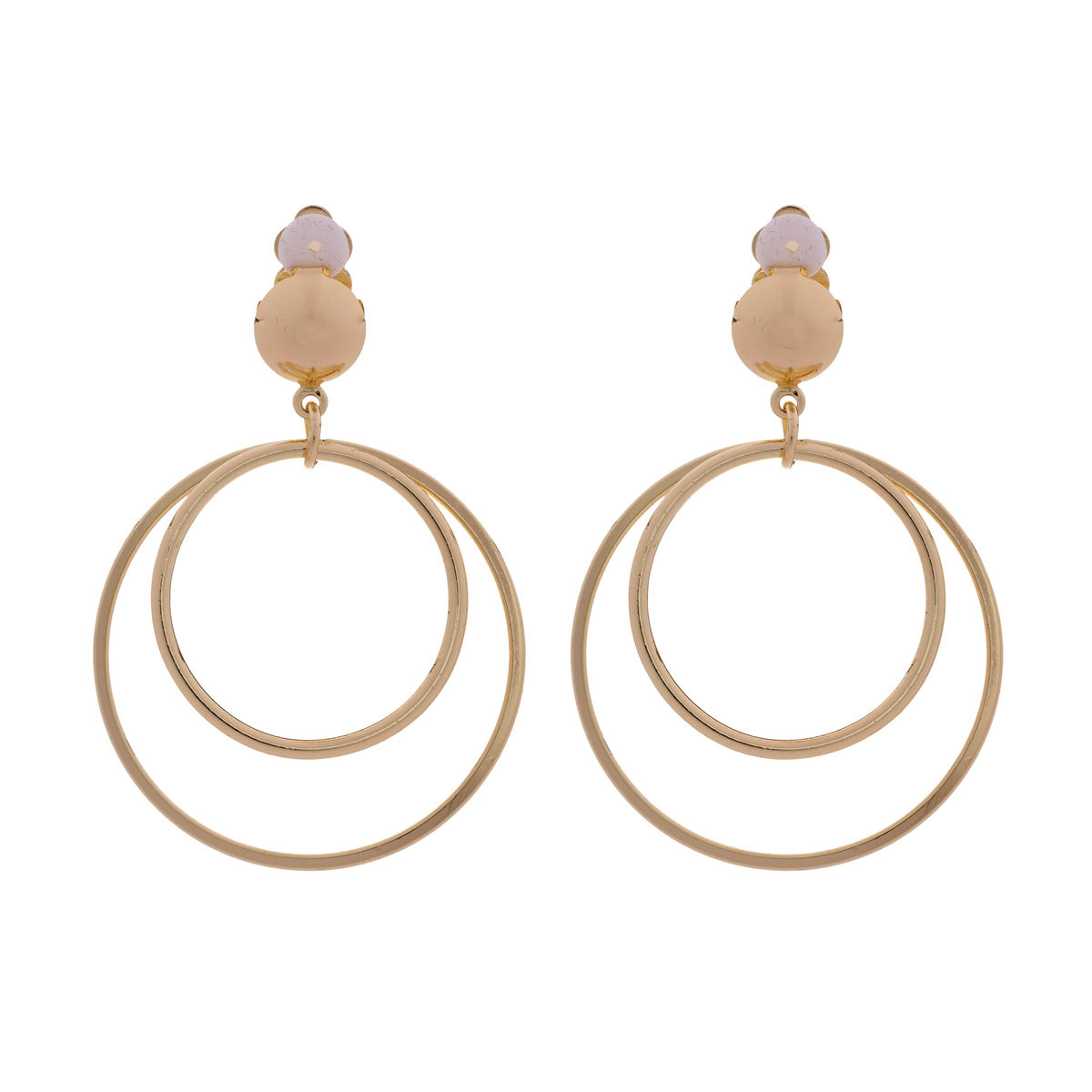 Hanging ring clip earrings