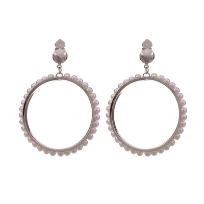 Hanging pearl ring clip earrings