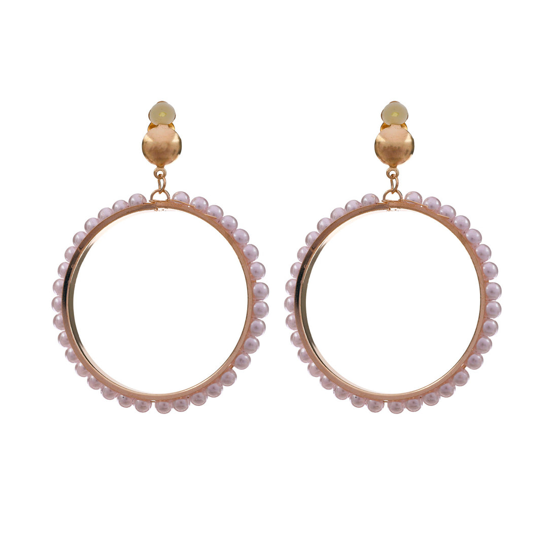 Hanging pearl ring clip earrings