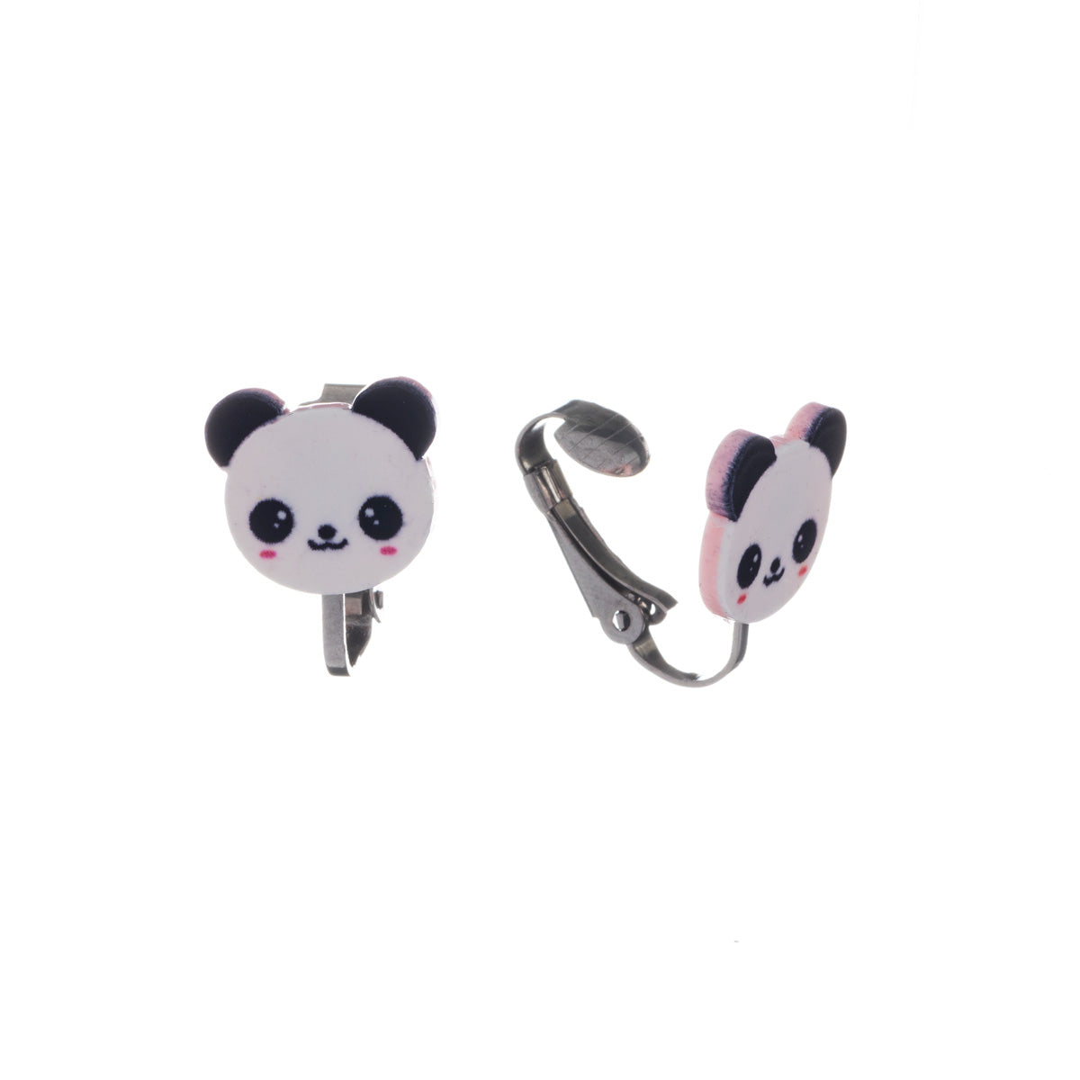 Children's panda clip earrings