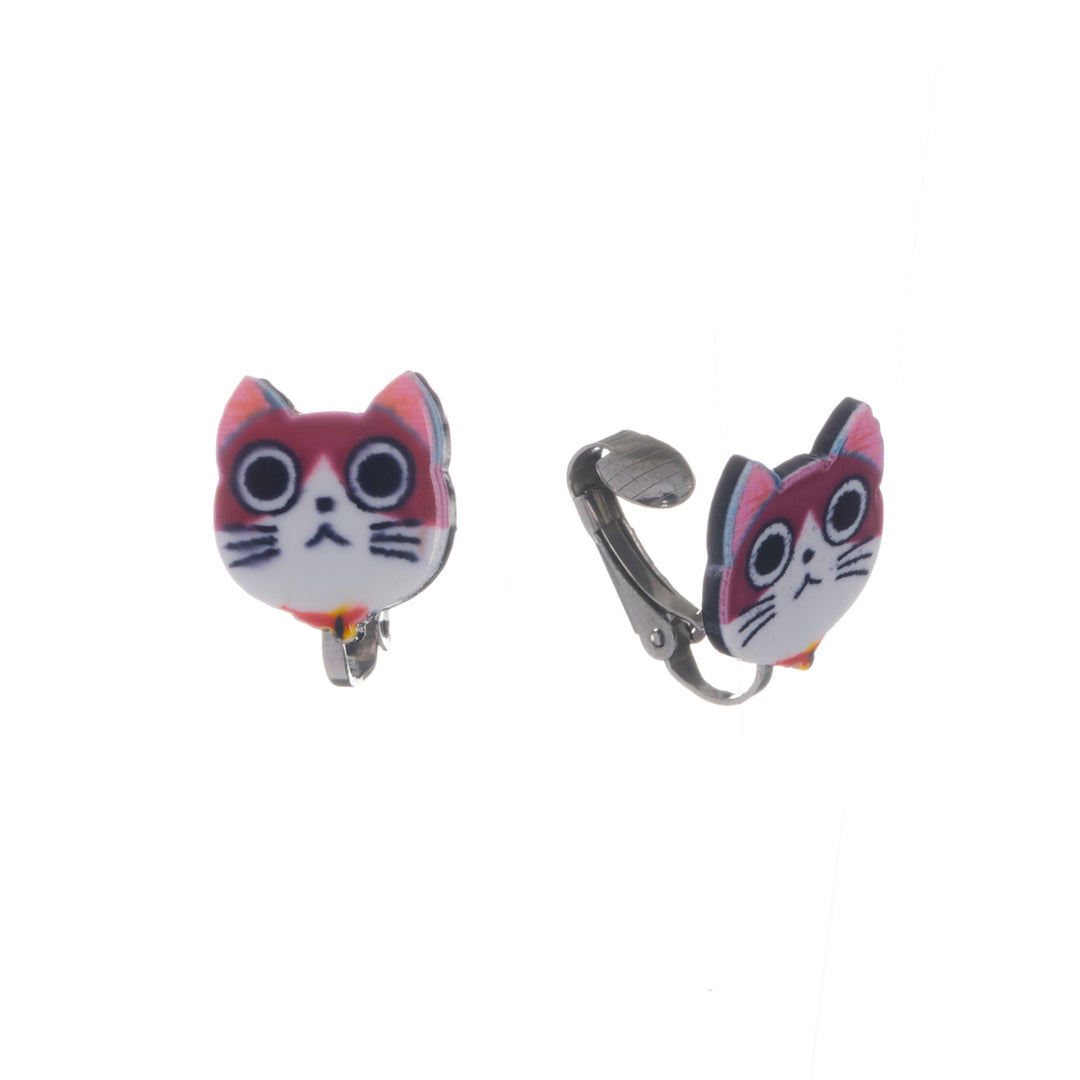 Children's cat clip earrings