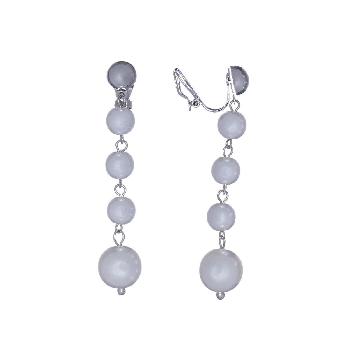 Hanging pearl clip earrings