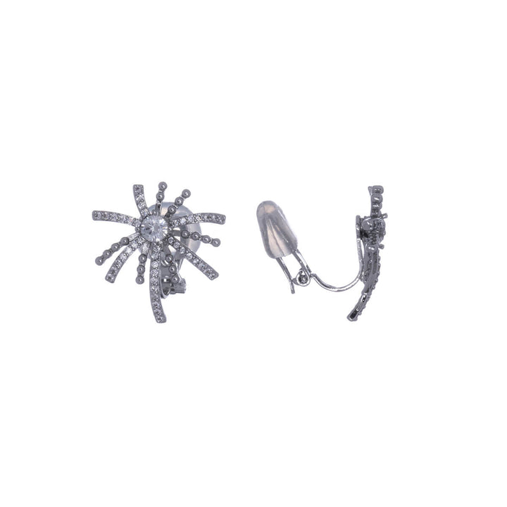 Zirconia palm clip earrings (silver 925)