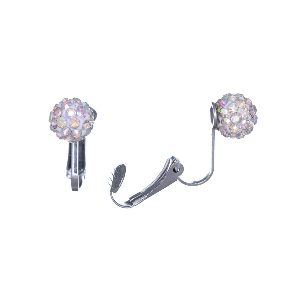 Glittering ball clip earrings 8mm (Steel 316L)