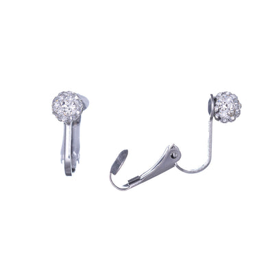 Glittering ball clip earrings 6mm (Steel 316L)