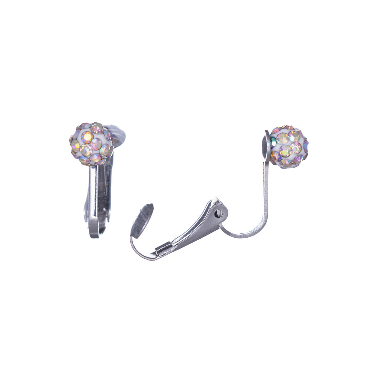 Glittering ball clip earrings 6mm (Steel 316L)