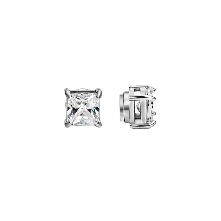 Zirconia square magnet earrings 6mm (Steel 316L)