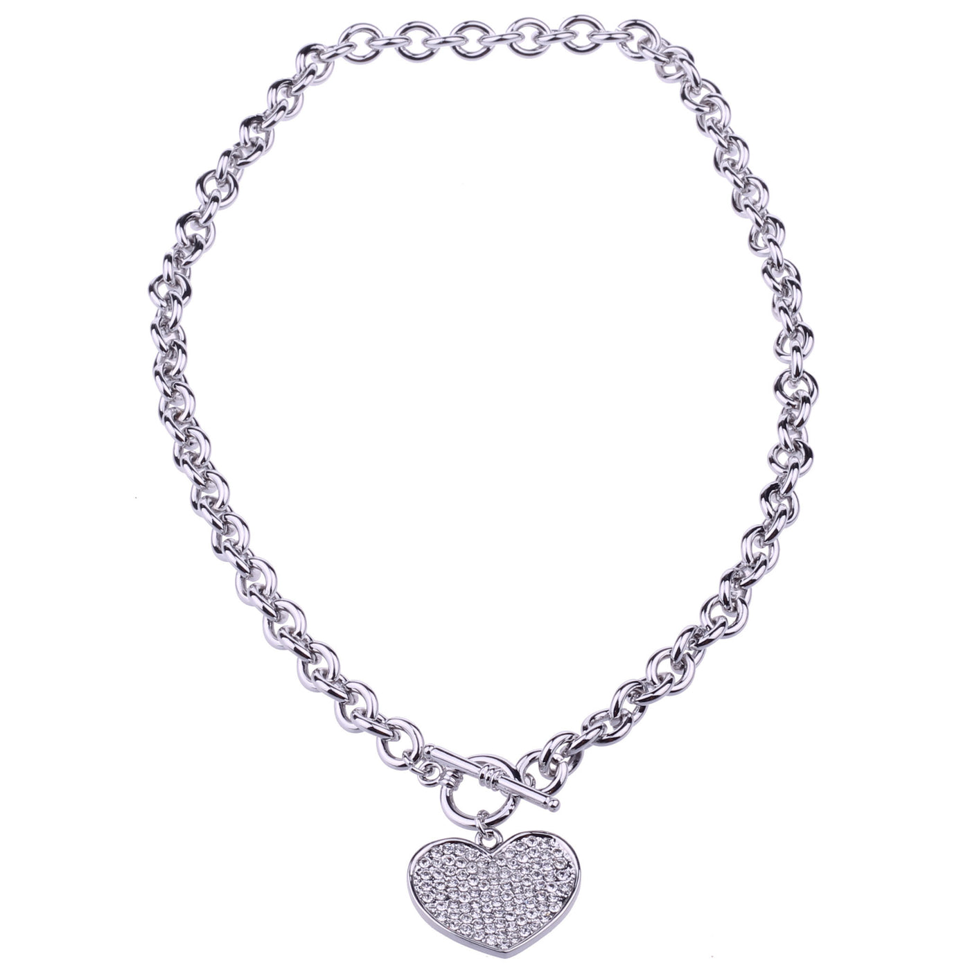 Heart necklace bean chain 47cm