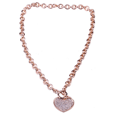 Heart necklace bean chain 47cm