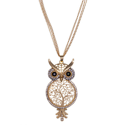 Owl necklace with three chains 70cm