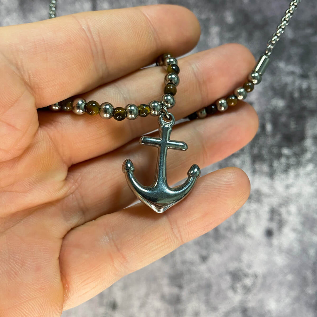 Steel anchor necklace