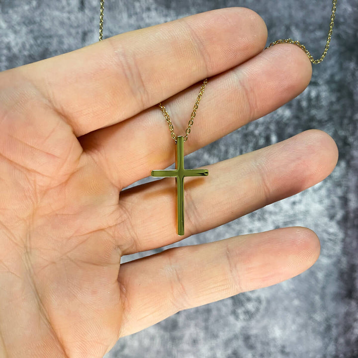 Steel cross necklace 50cm (steel 316L)