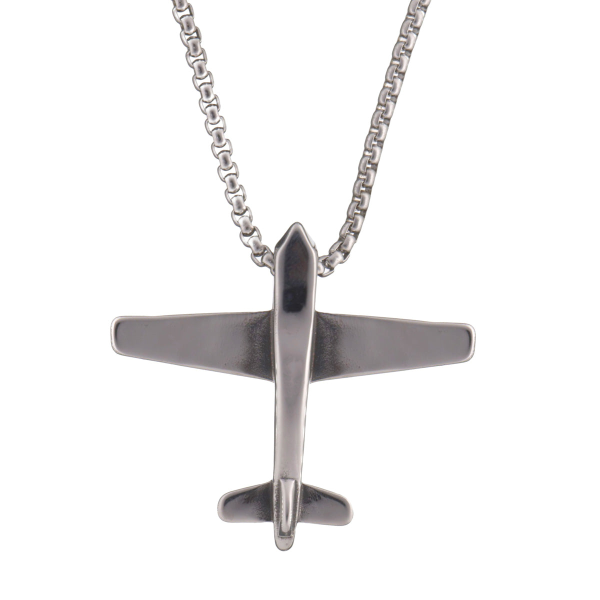 Airplane pendant necklace 60cm (steel 316L)
