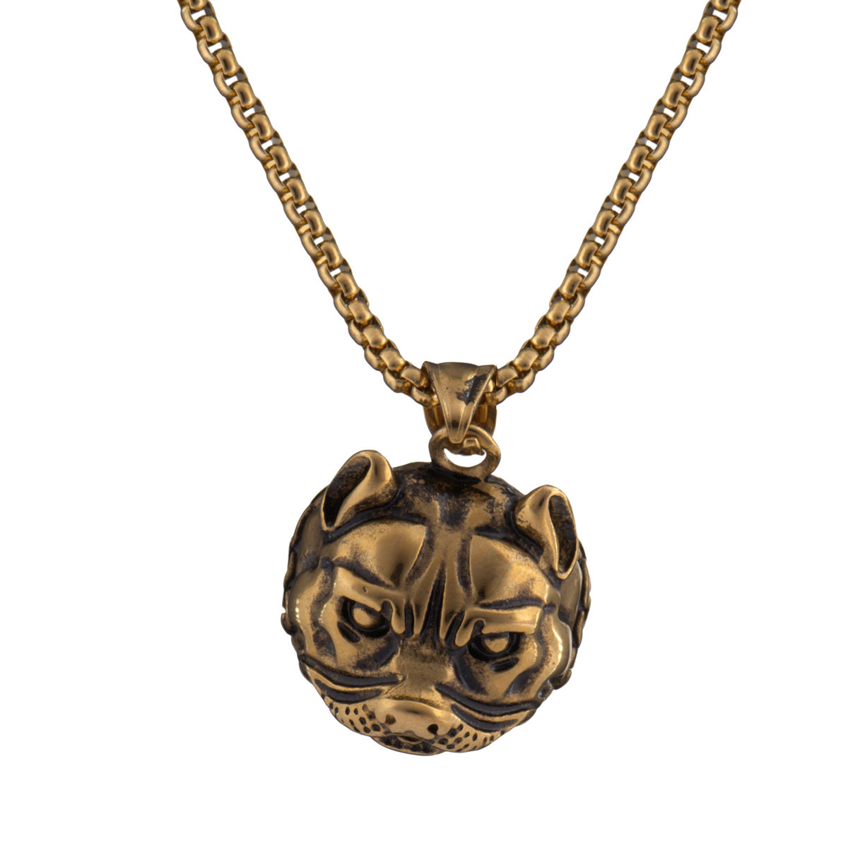 Bulldog pendant necklace 60cm (steel 316L)