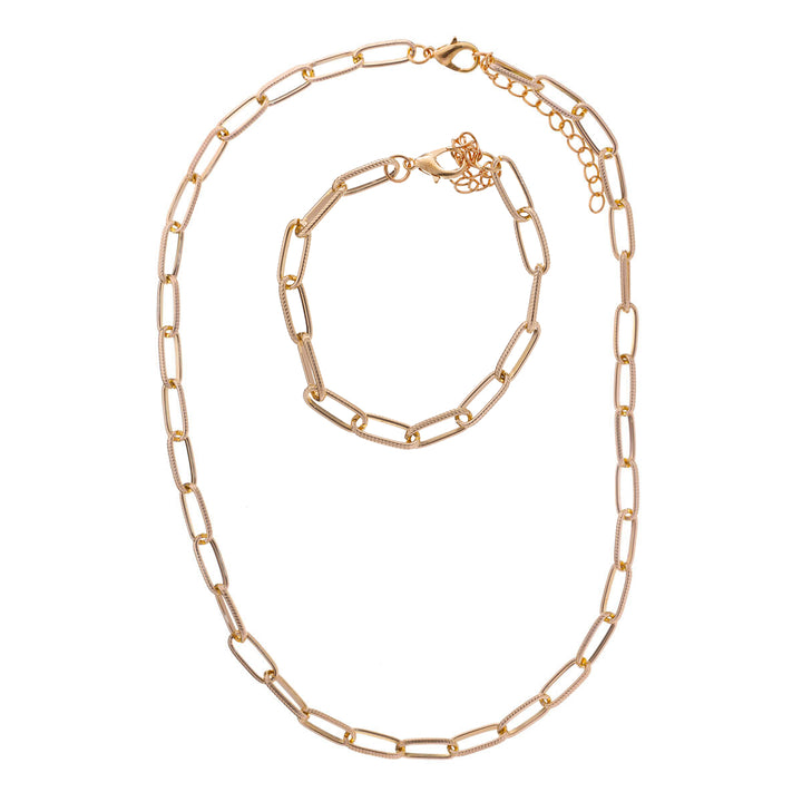 Cable chain necklace + bracelet