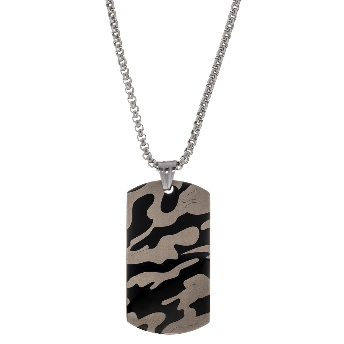 Camo tile pendant necklace 60cm (steel 316L)