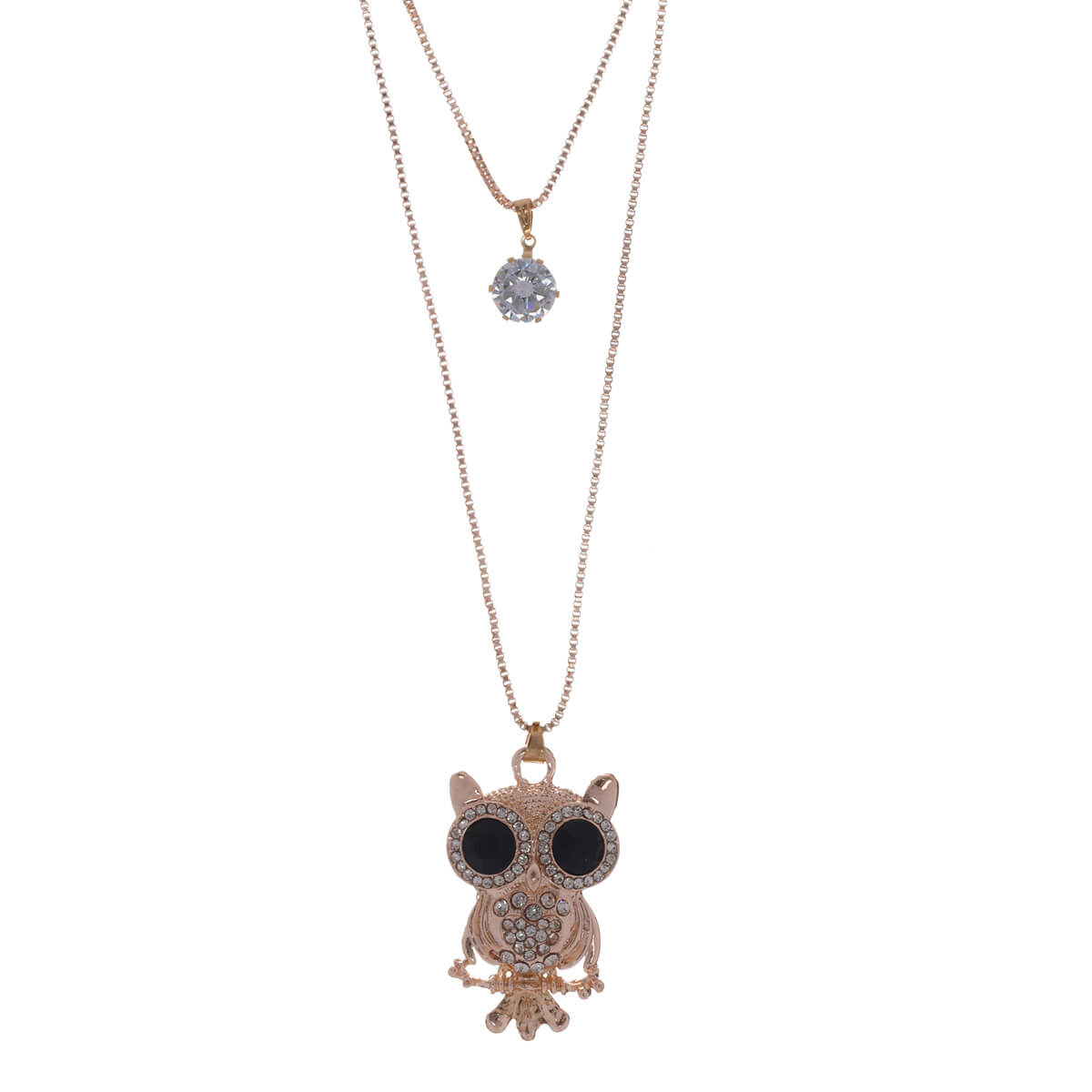 Owl pendant necklace 75cm