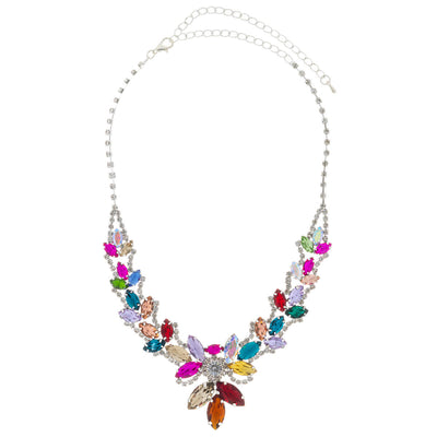 Glass stone festive necklace