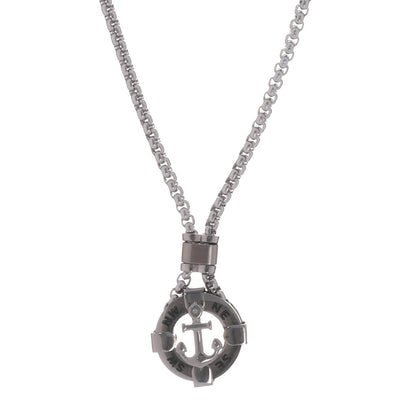 Anchor pendant steel necklace 55cm