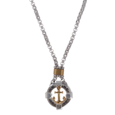 Anchor pendant steel necklace 55cm