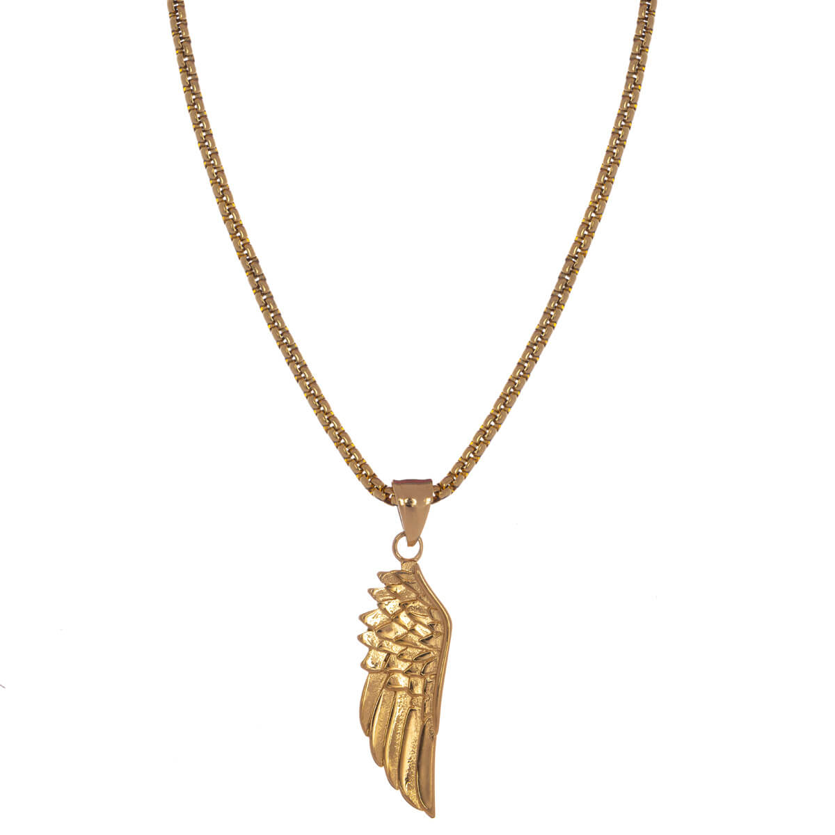 Steel necklace wing pendant (steel 316L)