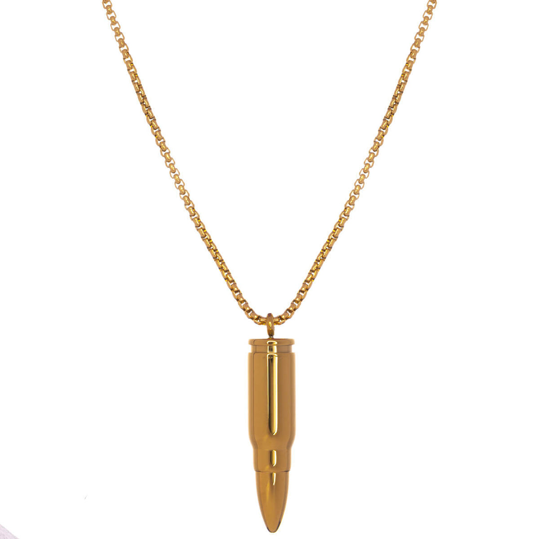 Bullet pendant with steel necklace (Steel 316L)